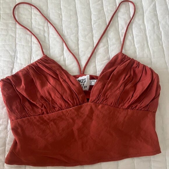 Princess Polly Women's Orange and Red Crop-top - Picture 1 of 4